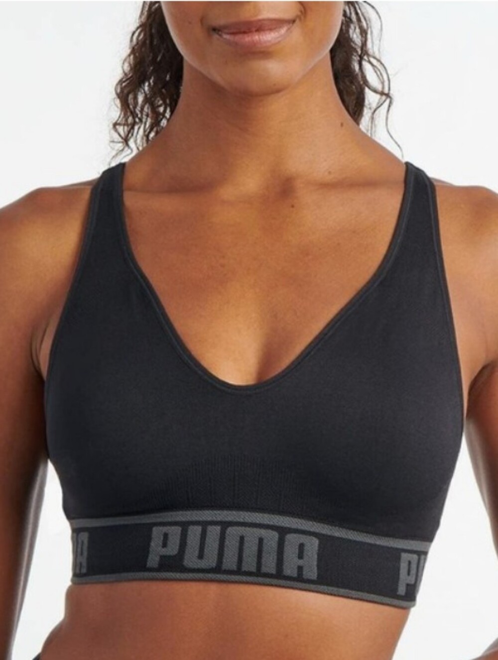 Puma Black Seamless Logo Sports Bra